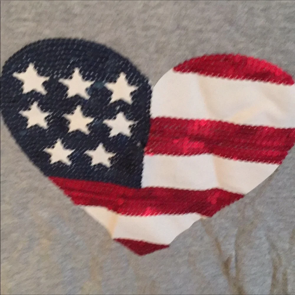 Girls American flag heart t-shirt